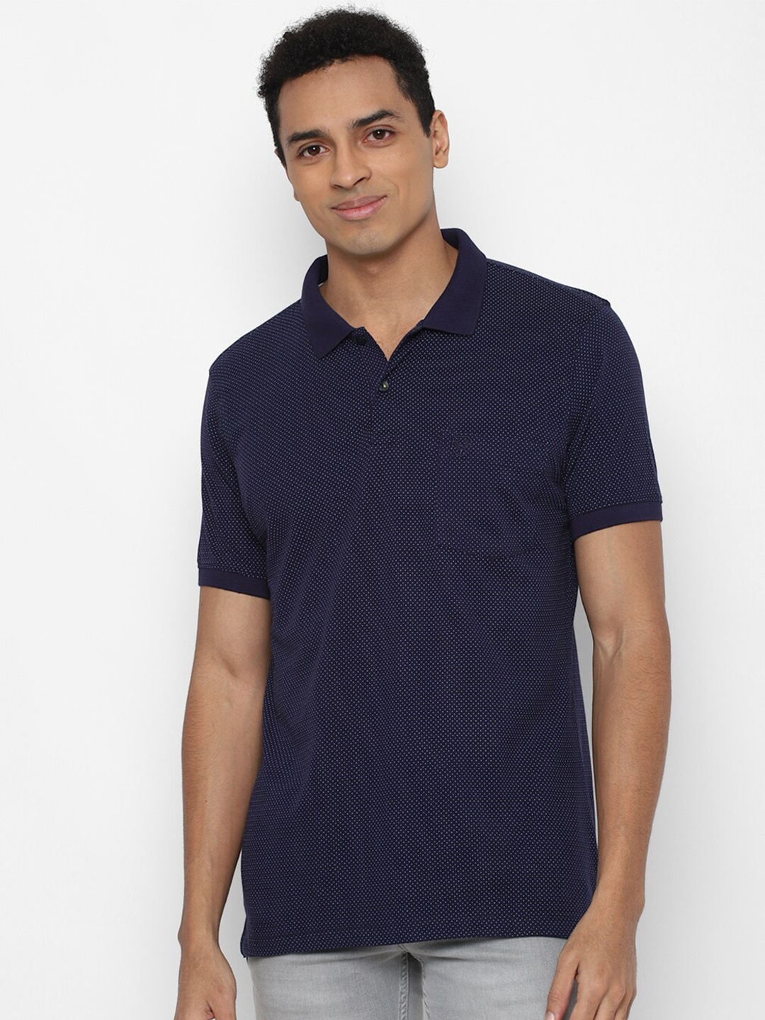 

Allen Solly Men Navy Blue Polo Collar Pockets T-shirt