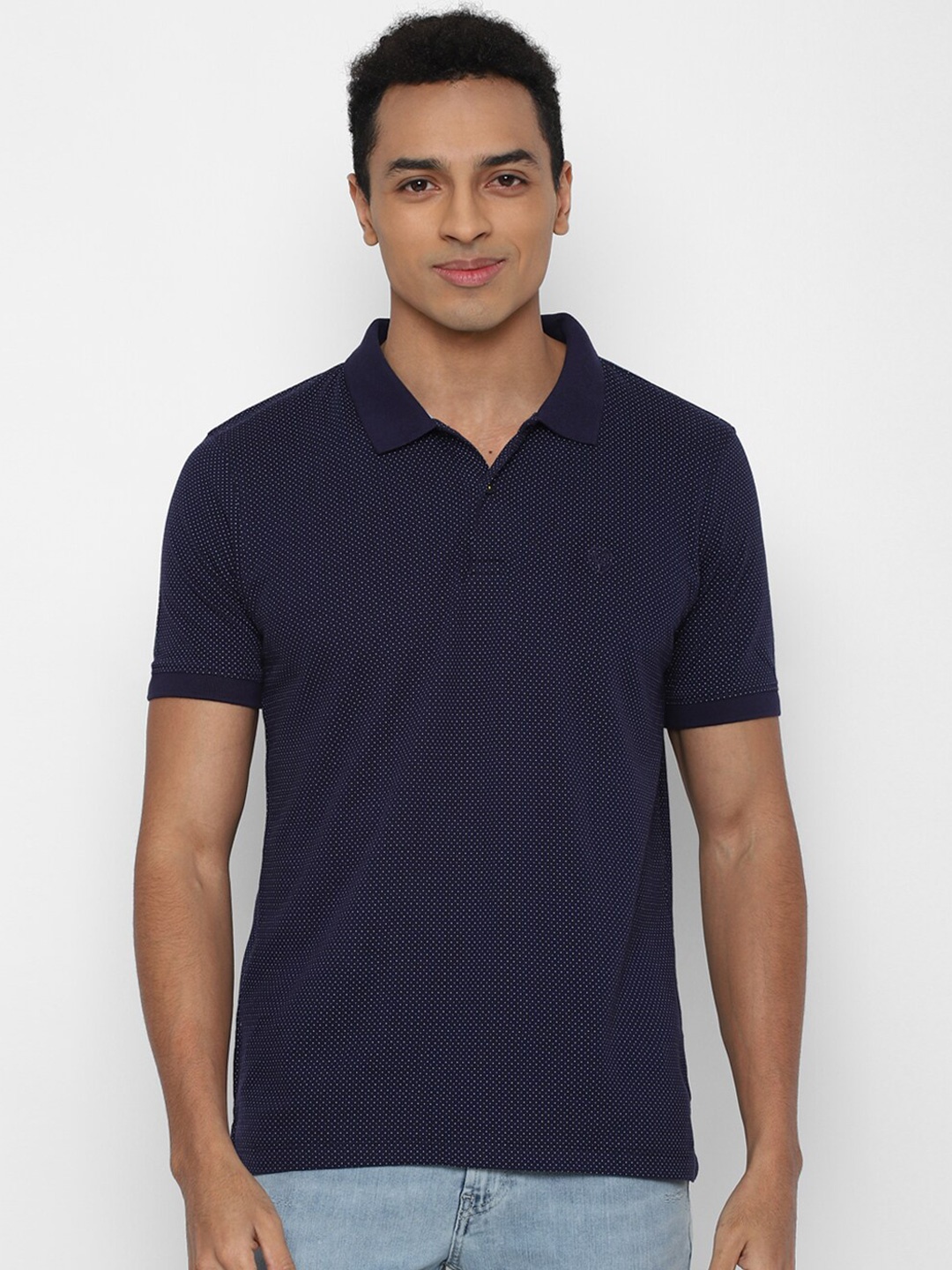 

Allen Solly Men Navy Blue Polo Collar T-shirt