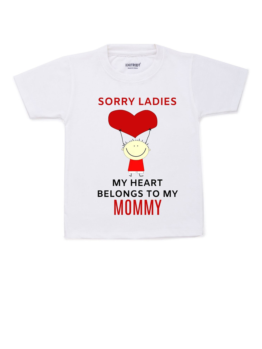 

KNITROOT Kids White Typography Printed T-shirt