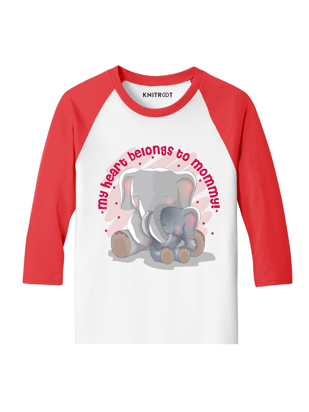 

KNITROOT Kids White & Red Printed Drop-Shoulder Sleeves T-shirt