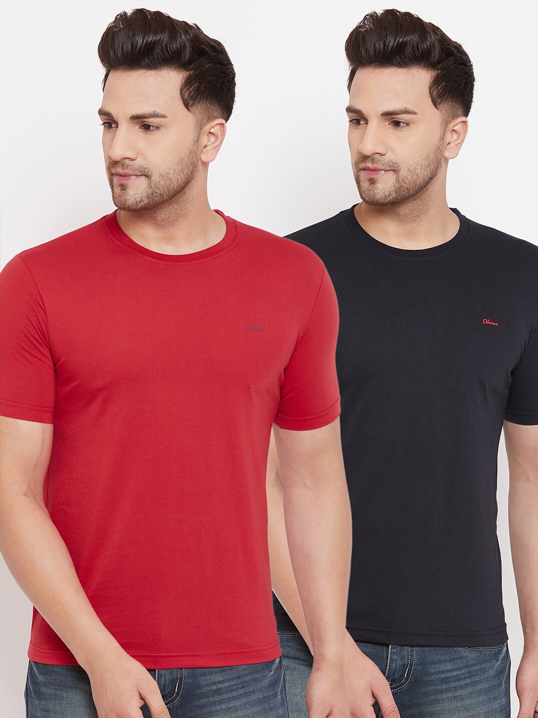 

Okane Men Navy Blue & Red 2 T-shirt