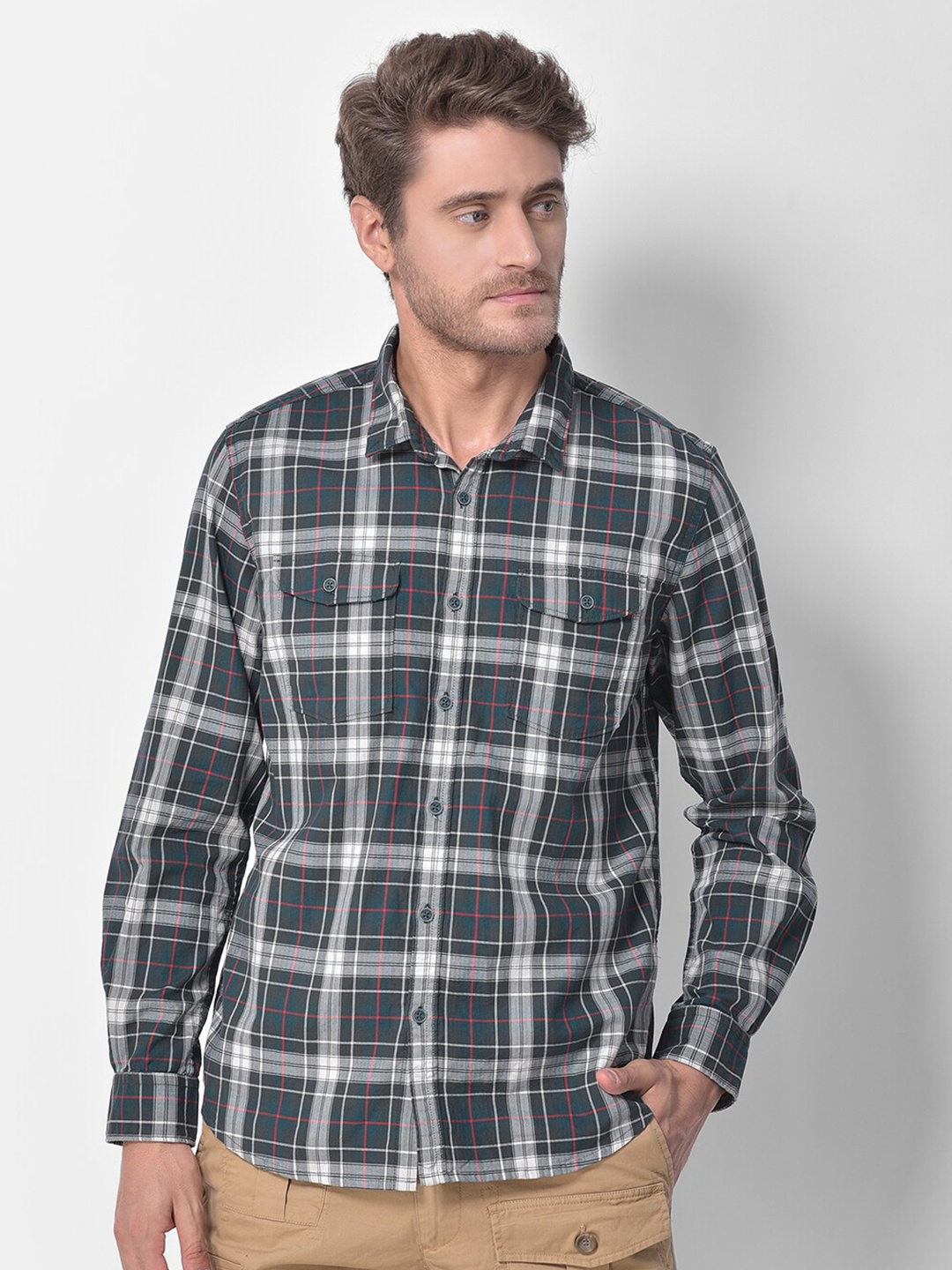 

Woodland Men Multicoloured Tartan Checks Casual Shirt, Multi