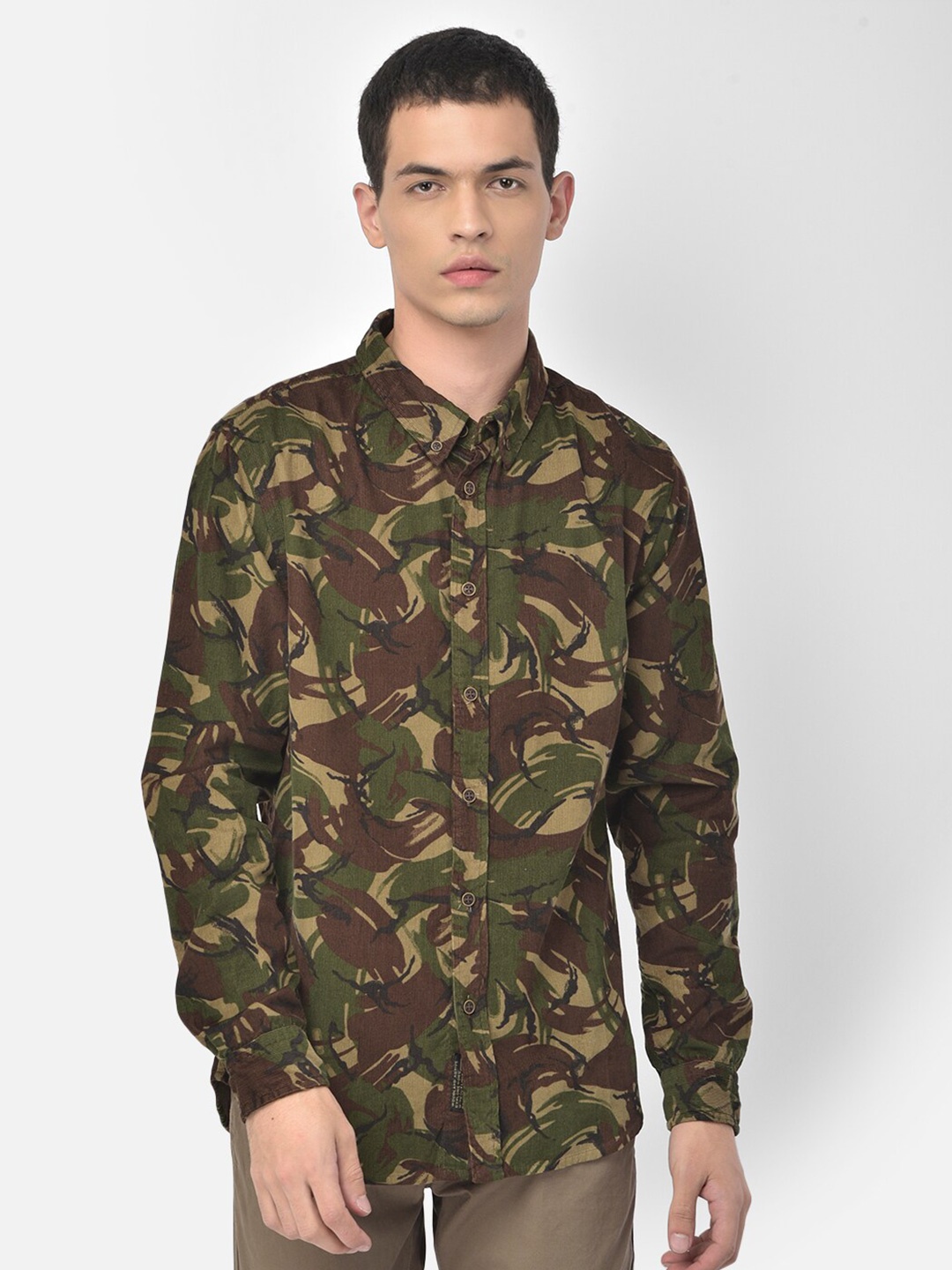

Woodland Men Multicoloured Camouflage Printed Cotton Casual Shirt, Multi