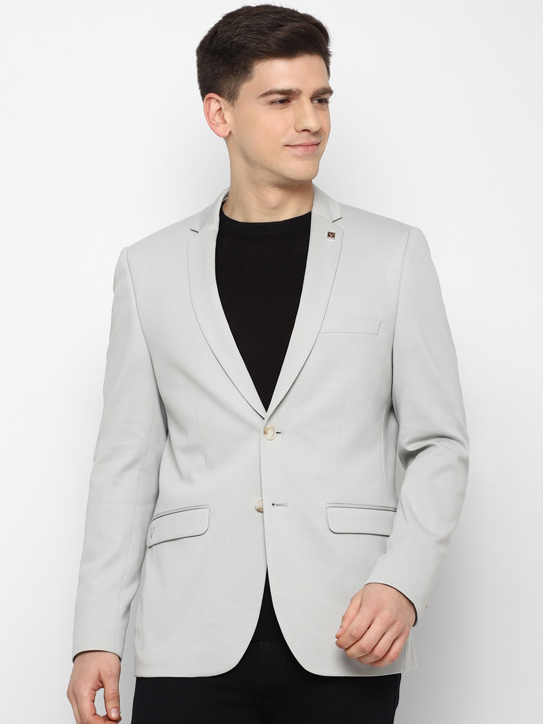

Allen Solly Men Grey Slim Fit Solid Single Breasted Casual Blazer