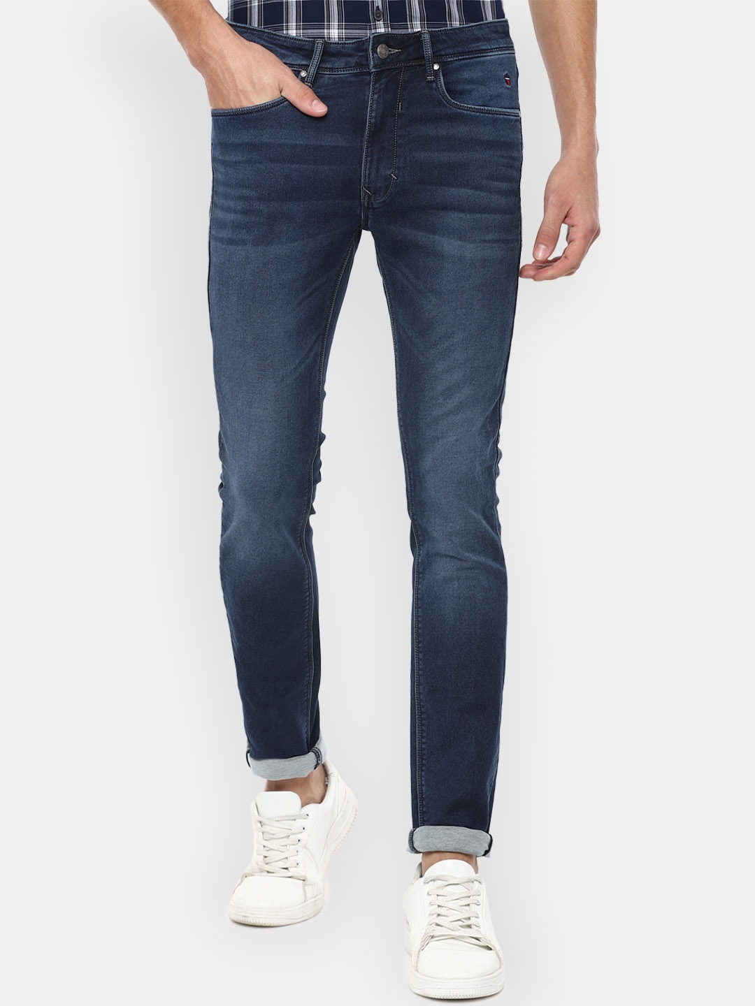 

Louis Philippe Jeans Men Navy Blue Slim Fit Light Fade Jeans