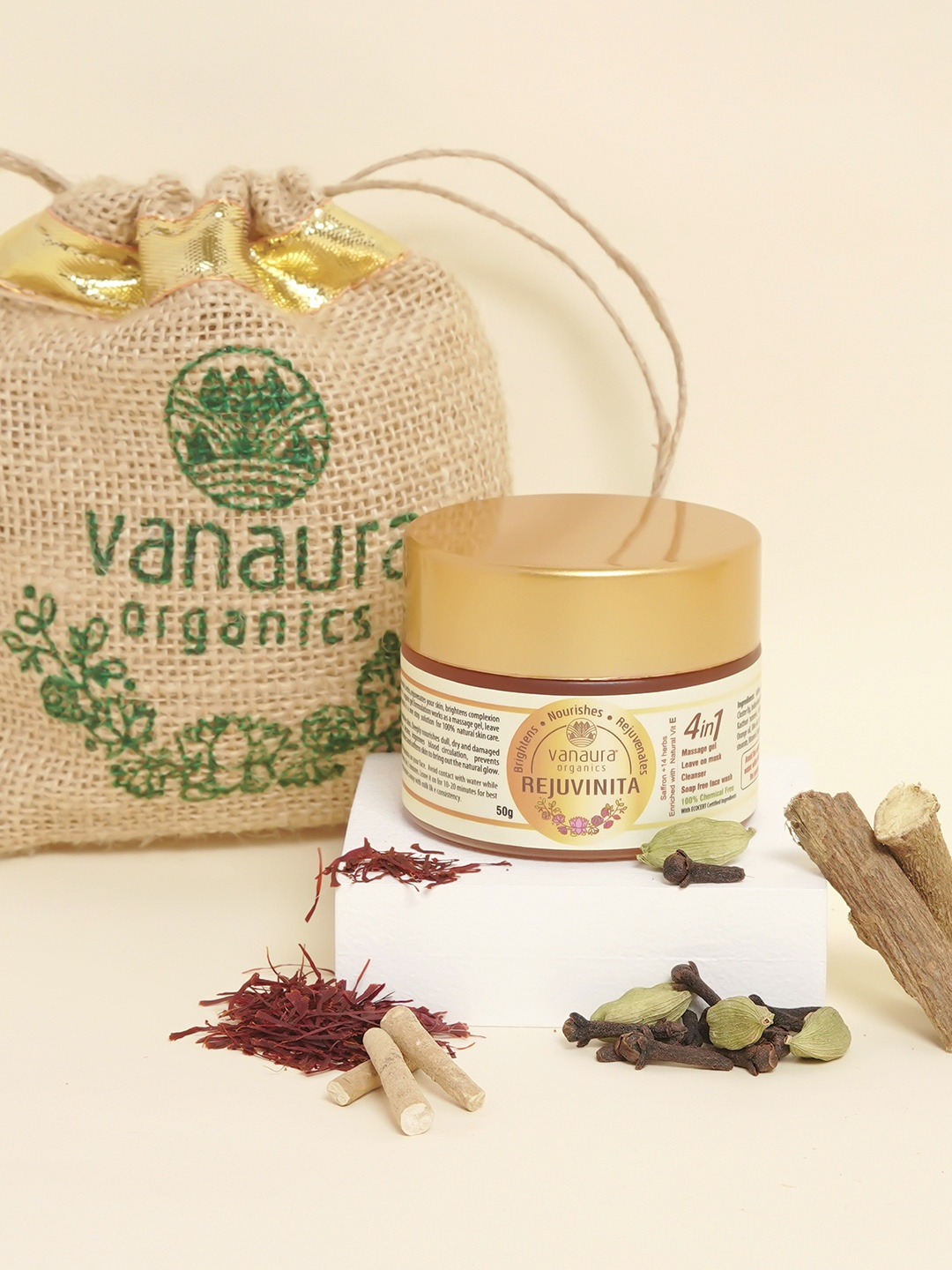 

vanaura organics Rejuvinita 4 In 1 Organic Gel 50 gm, Orange