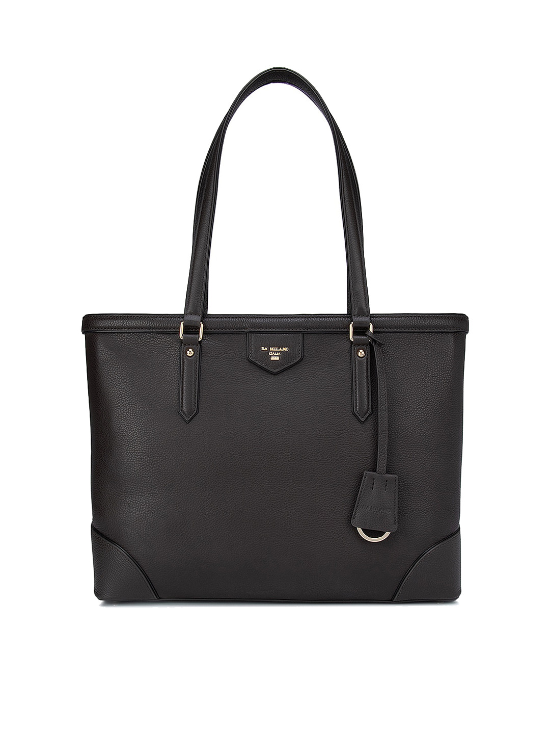 

Da Milano Brown Textured Leather Structured Shoulder Bag