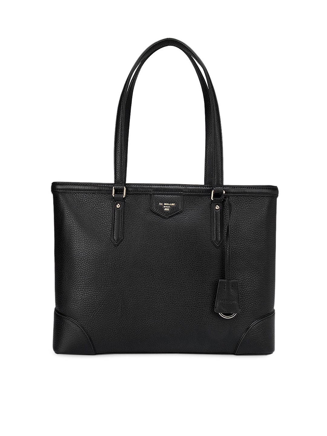 

Da Milano Black Leather Structured Shoulder Bag