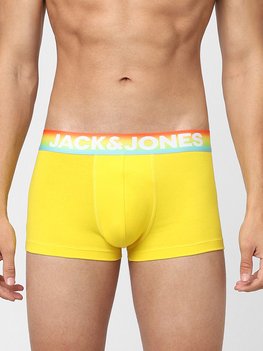 

Jack & Jones Men Yellow Solid Cotton Trunks 116796102