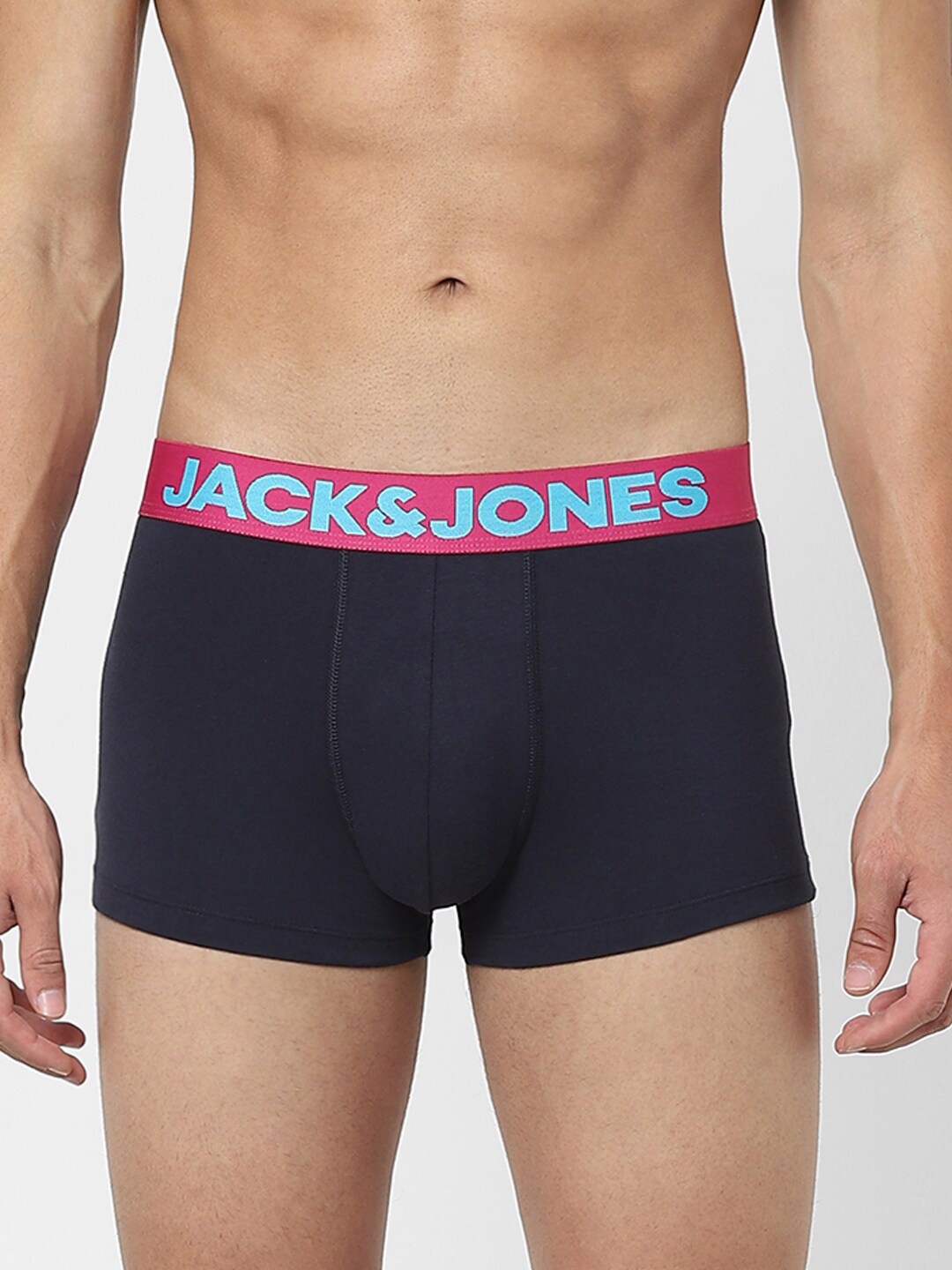 

Jack & Jones Men Navy Blue Solid Cotton Trunks 116799503