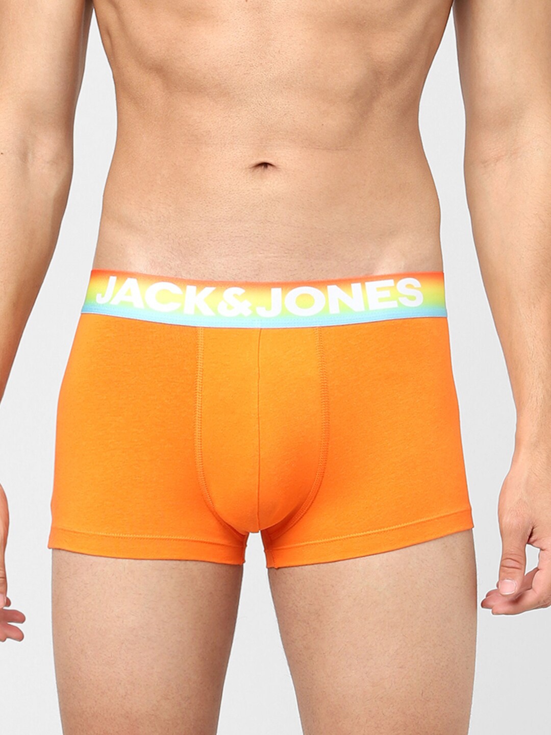 

Jack & Jones Men Orange Solid Cotton Trunks 116796104