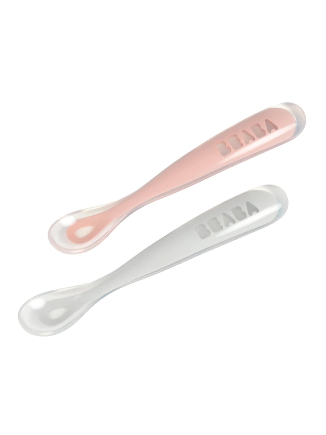 

BEABA Kids Set of 2 Silicon Baby Spoons, Pink