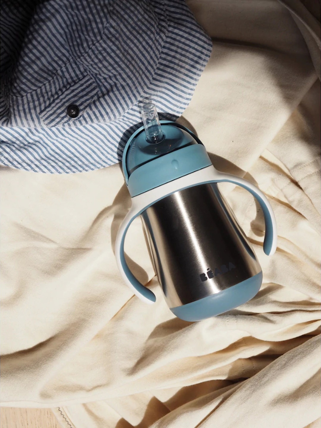 

BEABA Blue Stainless Steel Straw Sipper Cup 250 ml