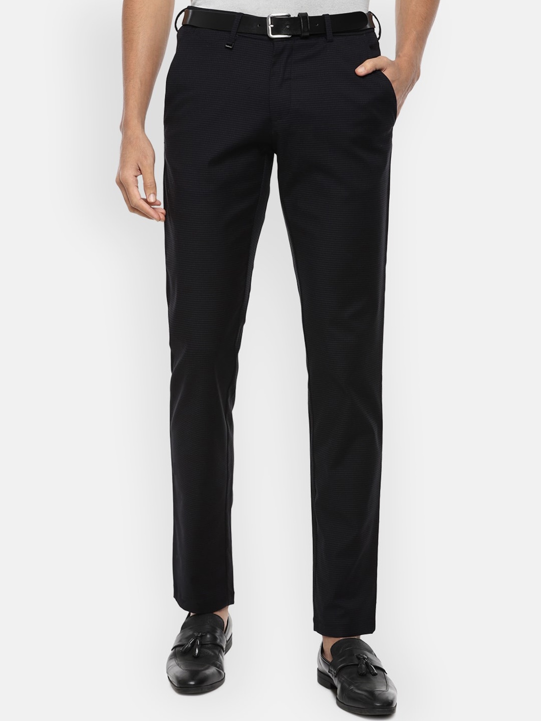 

Van Heusen Men Black Slim Fit Formal Trousers