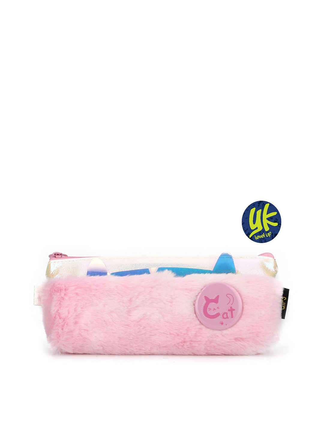 

YK Pink Cat Faux Fur Pencil Pouch