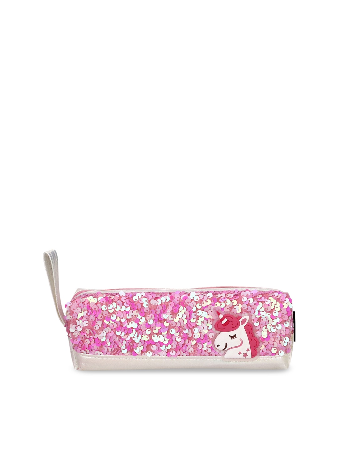 

YK White & Pink Unicorn Sequin Embellished Pencil Pouch