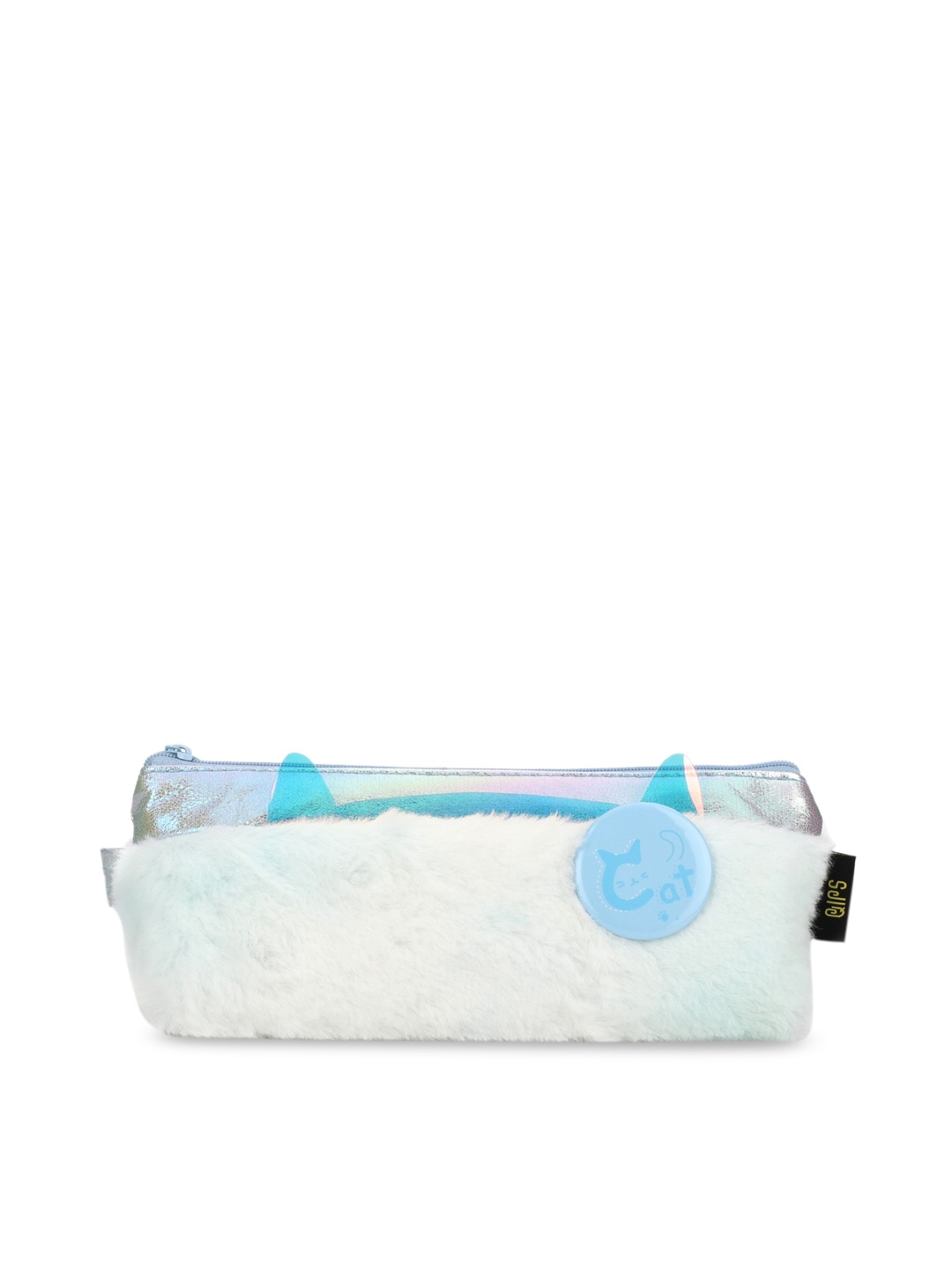 

YK Blue Multi-Utility Cat Faux Fur Pencil Pouch