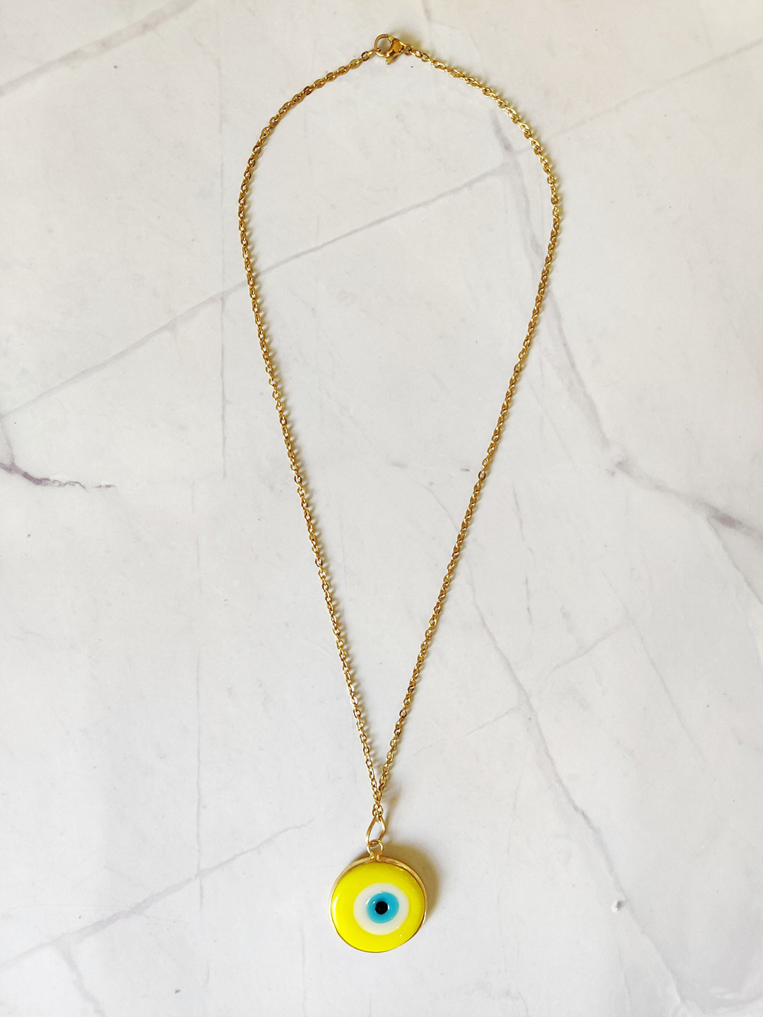 

EL REGALO Yellow & Gold-Toned Evil Eye Pendant Necklace
