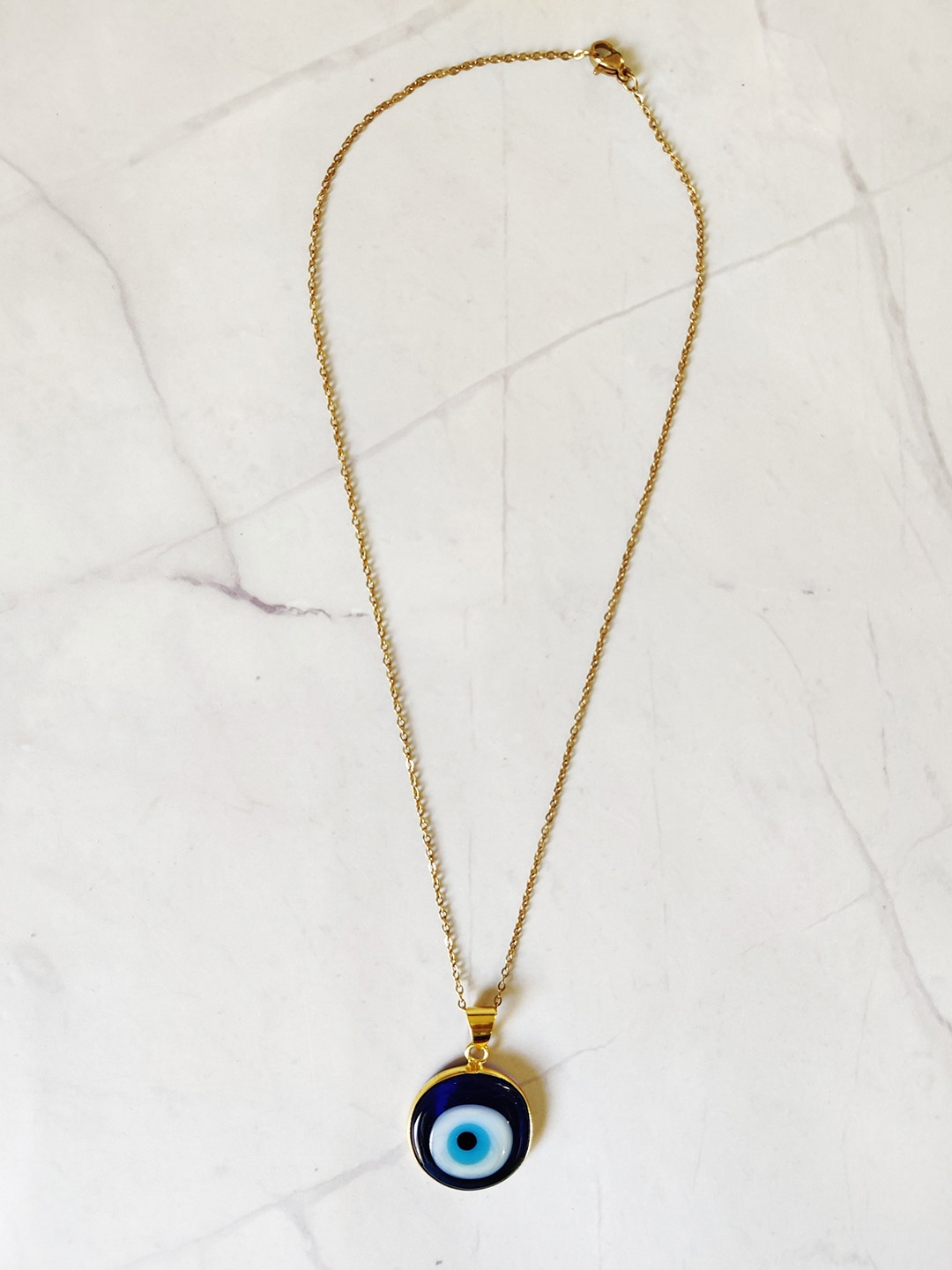 

EL REGALO Blue & Gold-Toned Evil Eye Chain