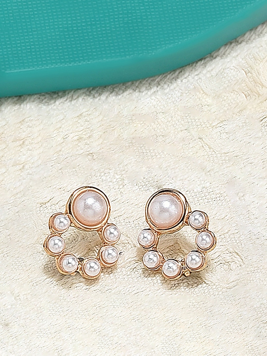 

AMI Gold-Toned Contemporary Studs Earrings