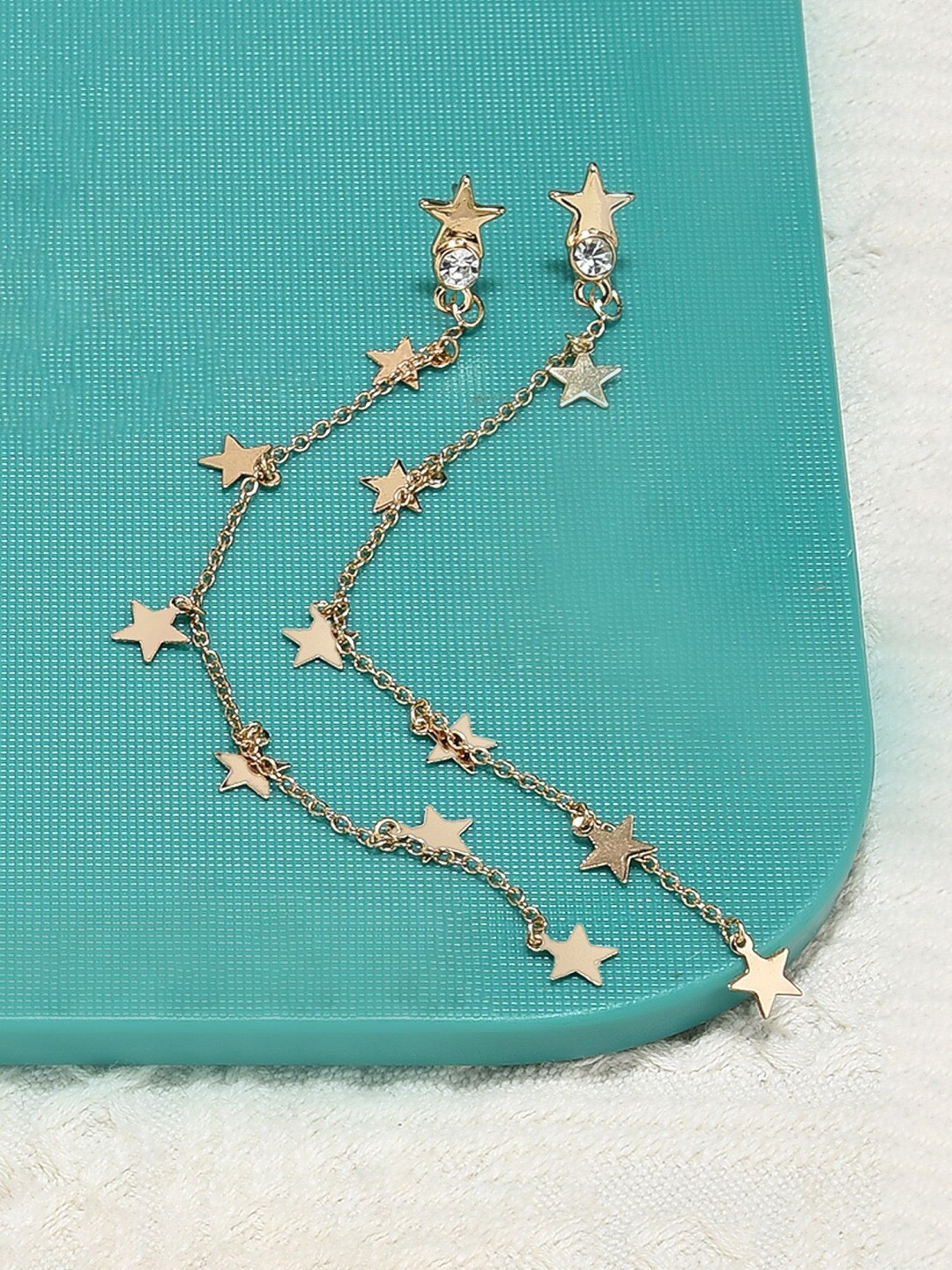 

AMI Gold-Toned Contemporary Stars Drop Earring