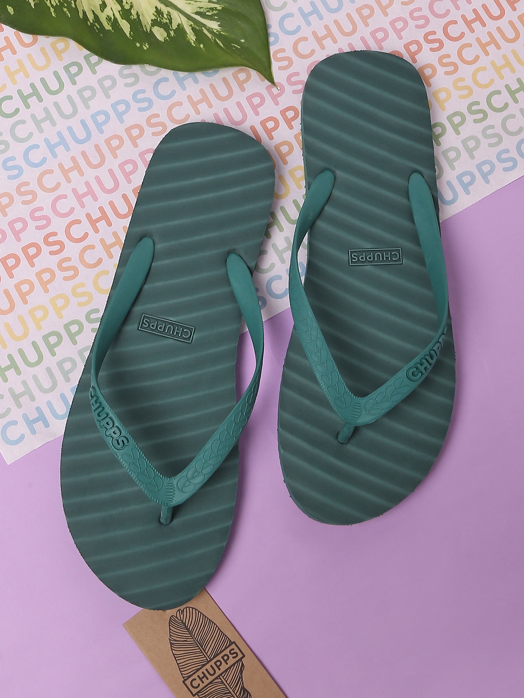 

CHUPPS Men Rubber Thong Flip-Flops, Green