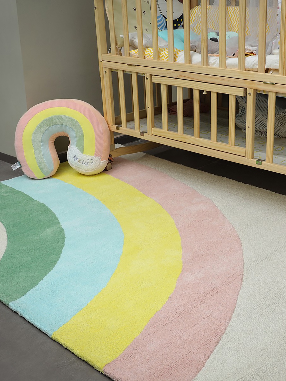 

MiArcus Multicoloured Striped Water Resistant Woven Play Rug, Multi