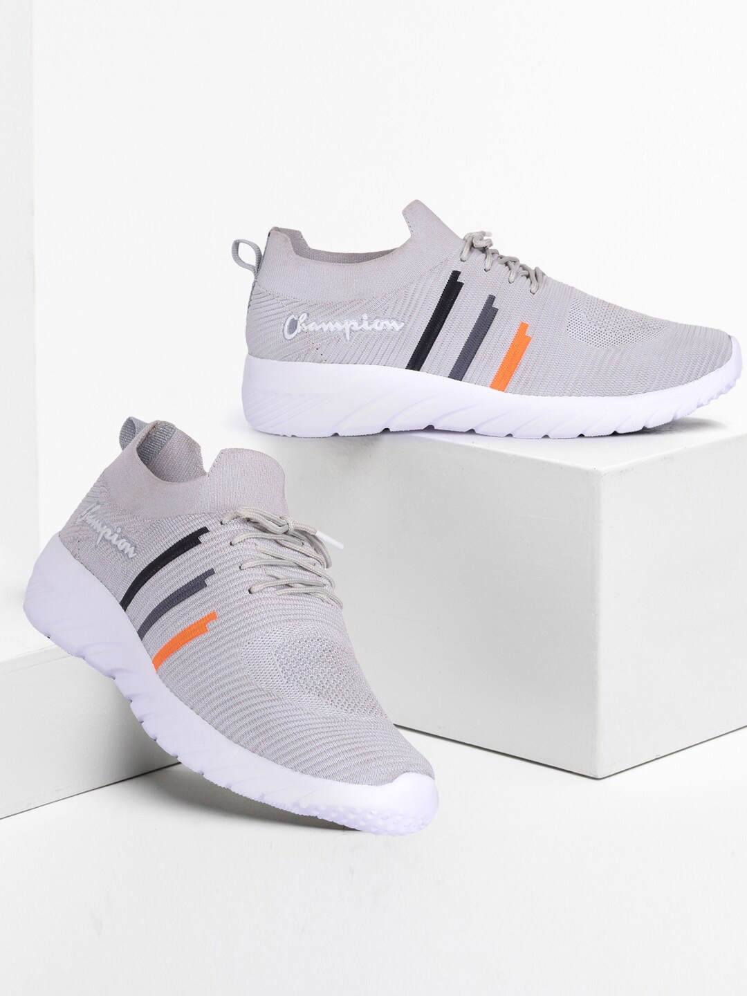 

CLYMB Men Grey Mesh Running Non-Marking Shoes