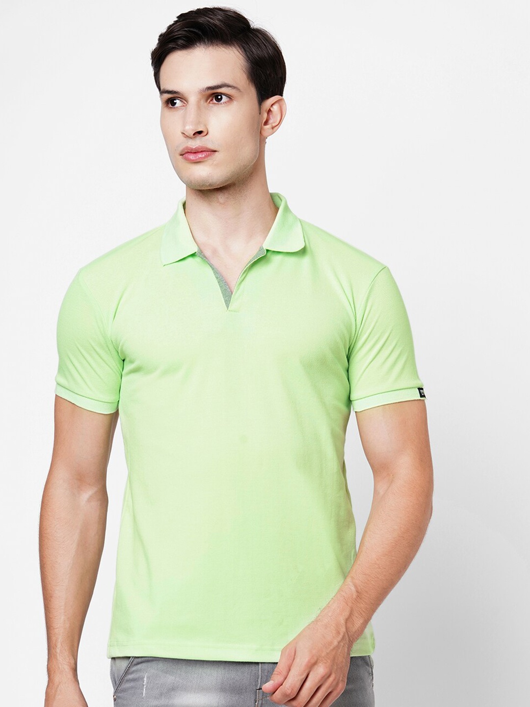 

Wear Your Opinion Men Green Polo Collar T-shirt