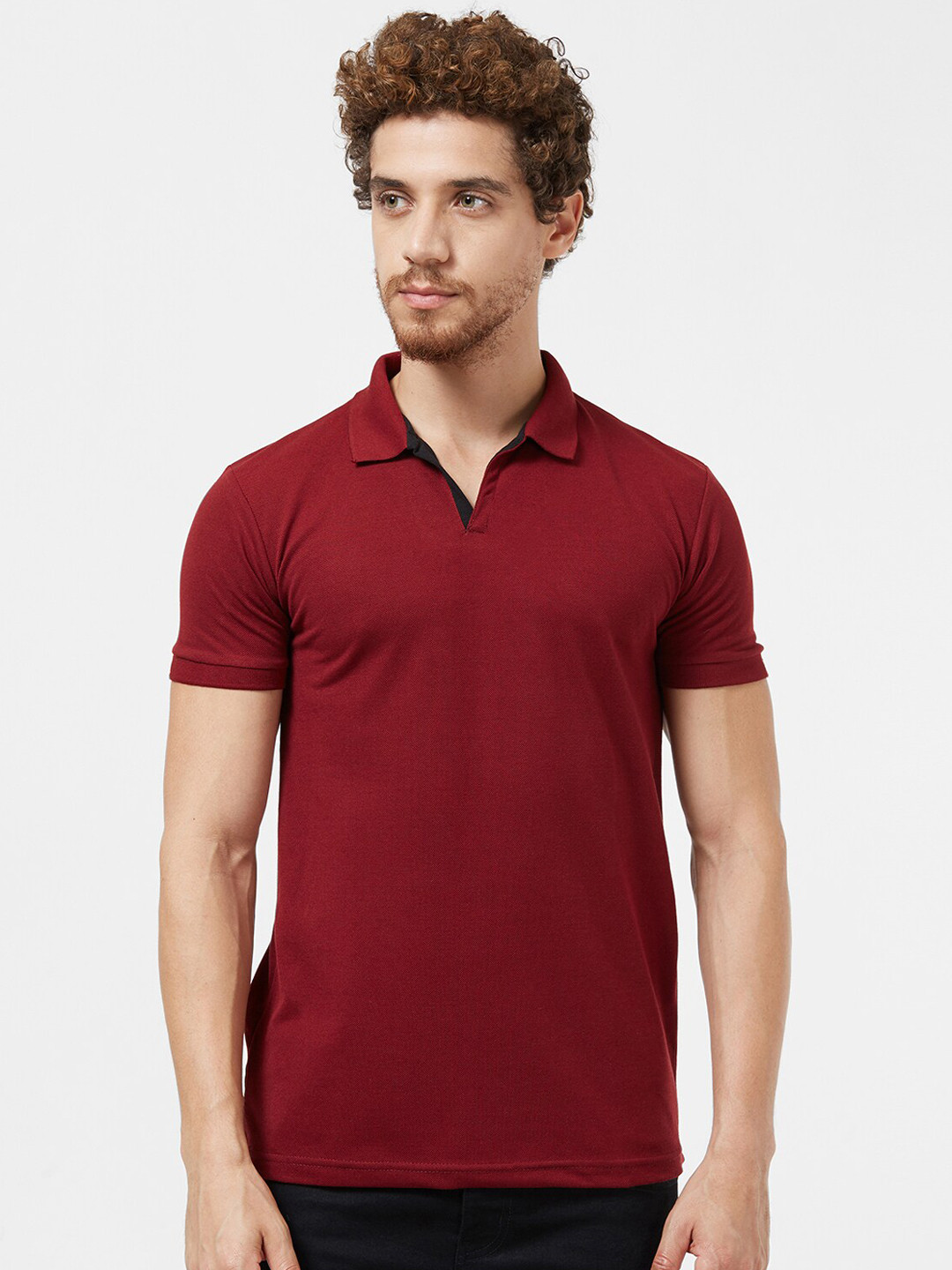 

Wear Your Opinion Men Maroon Polo Collar T-shirt