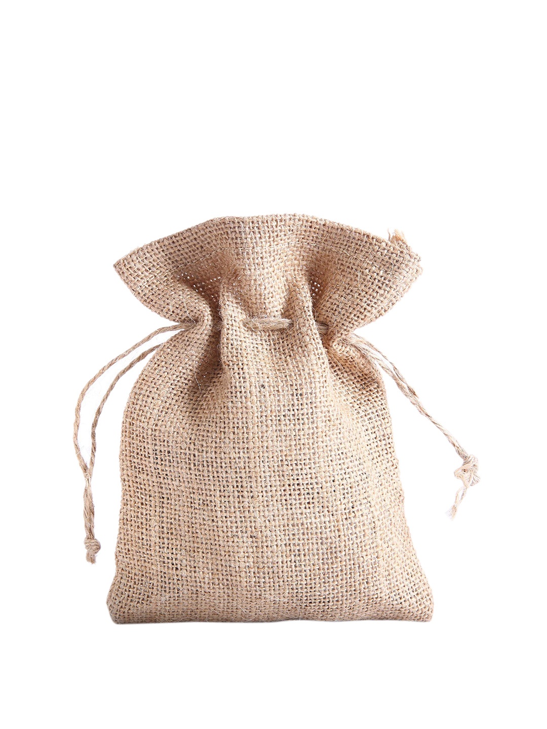 

earthbags Pack of 12 Jute Pouches with Twine Drawstring Closure, Beige