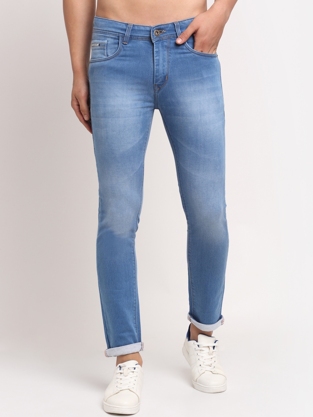 

Rodamo Men Blue Slim Fit Heavy Fade Stretchable Jeans