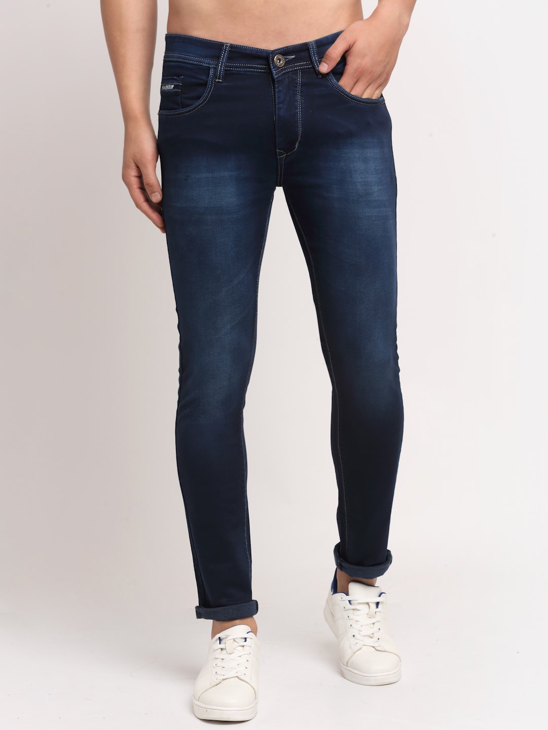 

Rodamo Men Blue Slim Fit Heavy Fade Stretchable Jeans