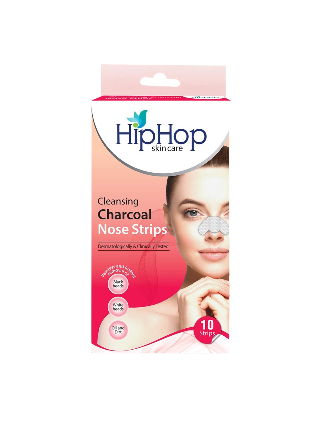 

HipHop Skincare Cleansing & Blackhead Removal Charcoal Nose Strips - 10 Strips, Red