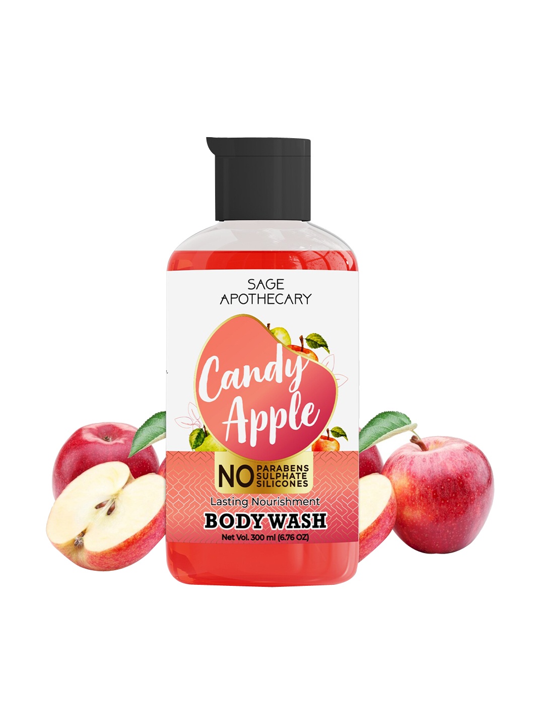 

SAGE APOTHECARY Candy Apple Body Wash with Shea Butter - 300 ml, Red