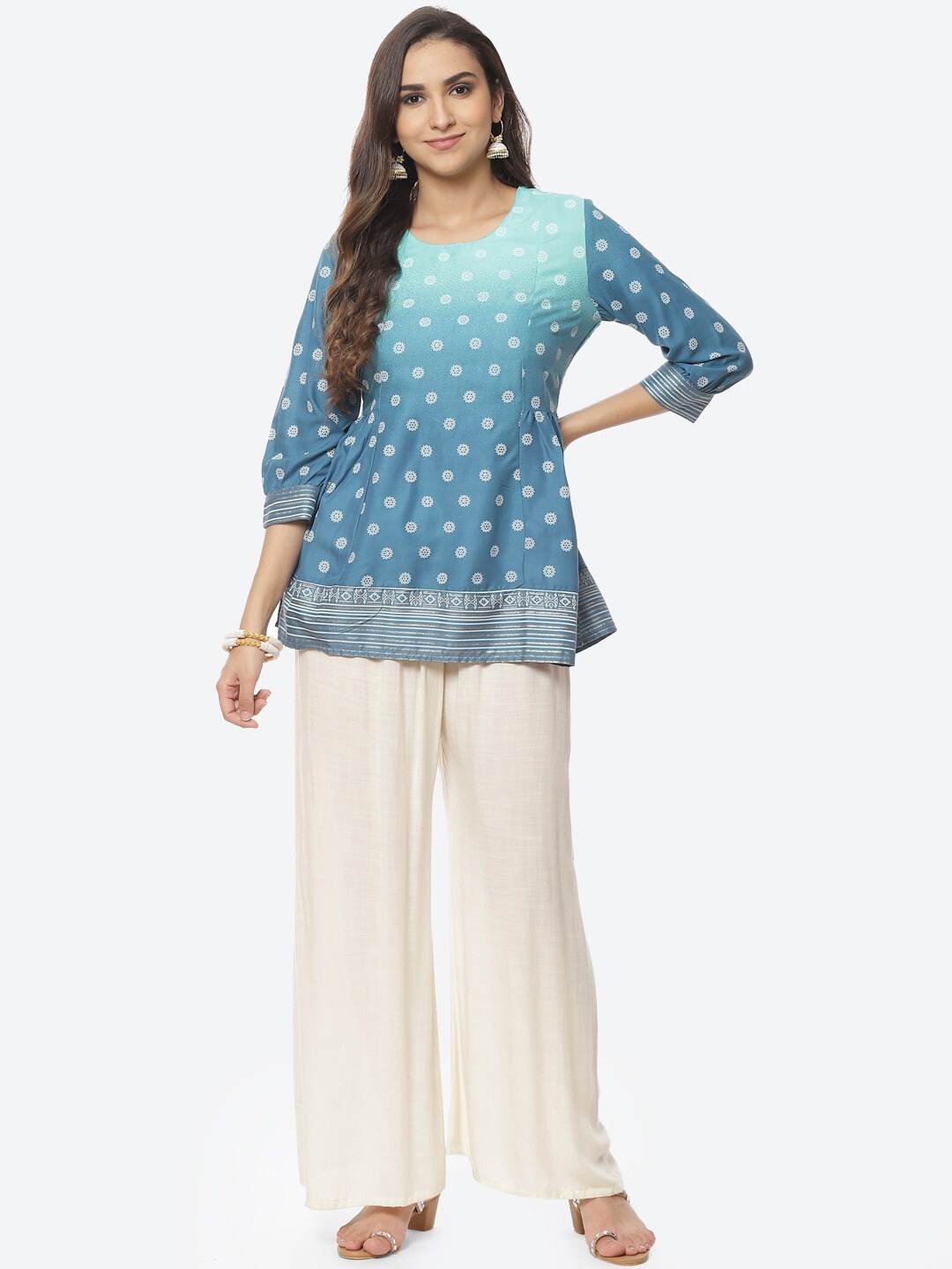 

Rangriti Blue Printed Top