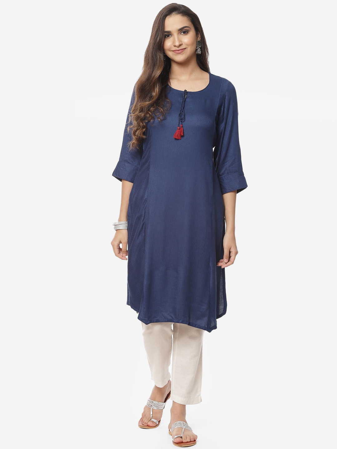 

Rangriti Women Blue Thread Work Kurta