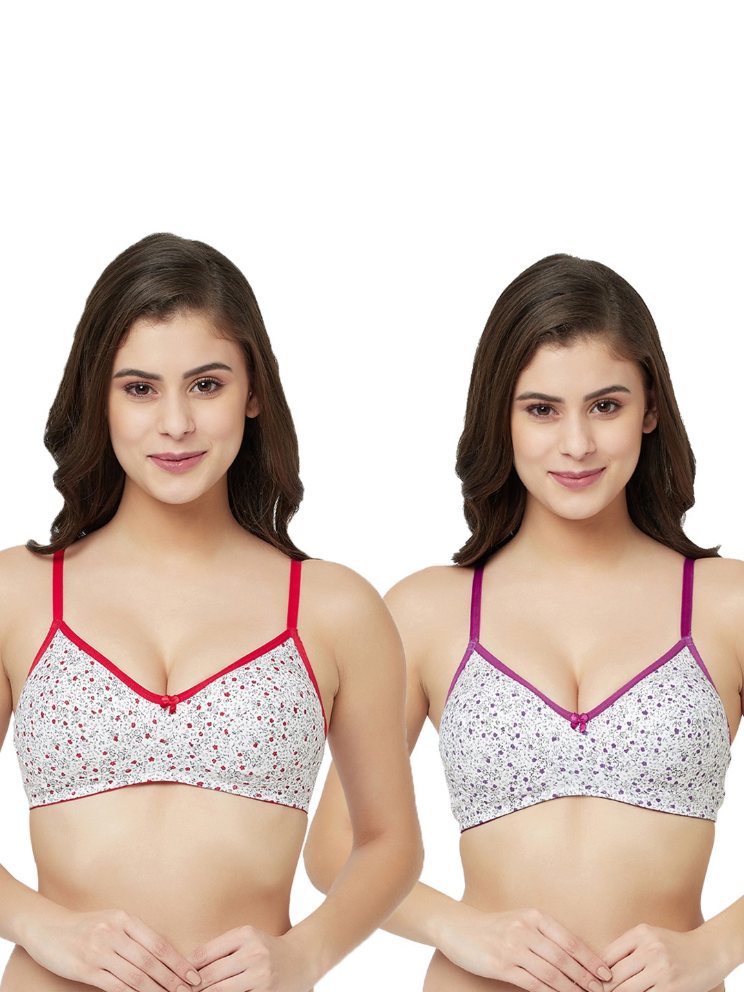 

GROVERSONS Paris Beauty Set Of 2 White & Red Floral Bra Underwired