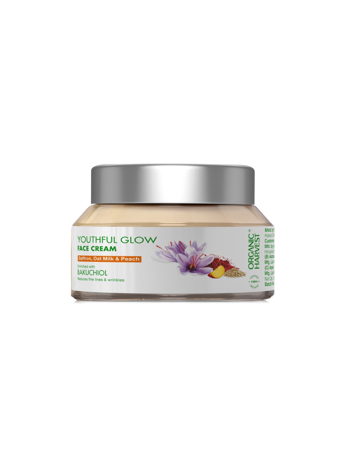 

Organic Harvest Youthful Glow Face Cream with Saffron & Peach Extracts