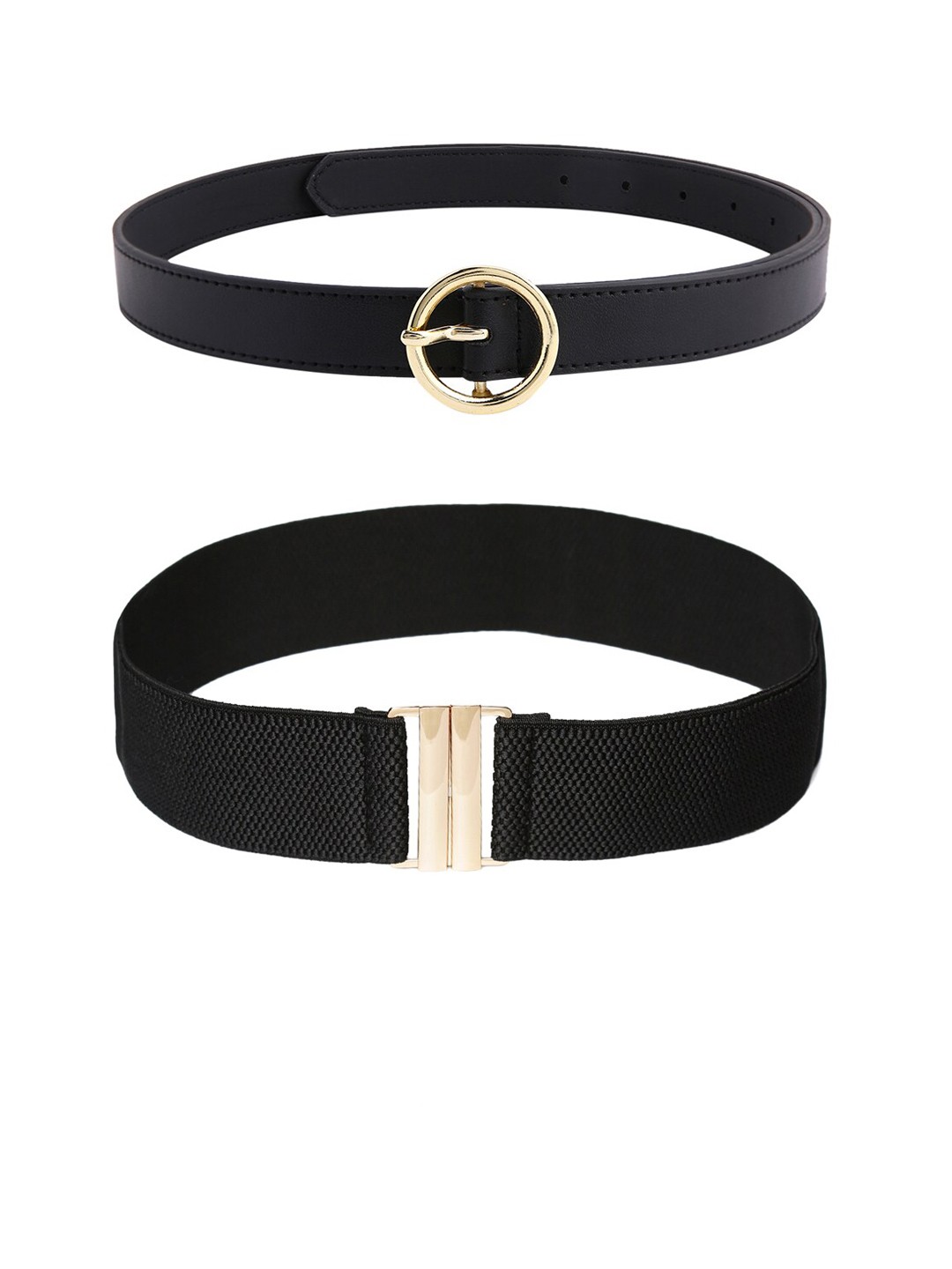 

CRUSSET Women Black Set of 2 Belts