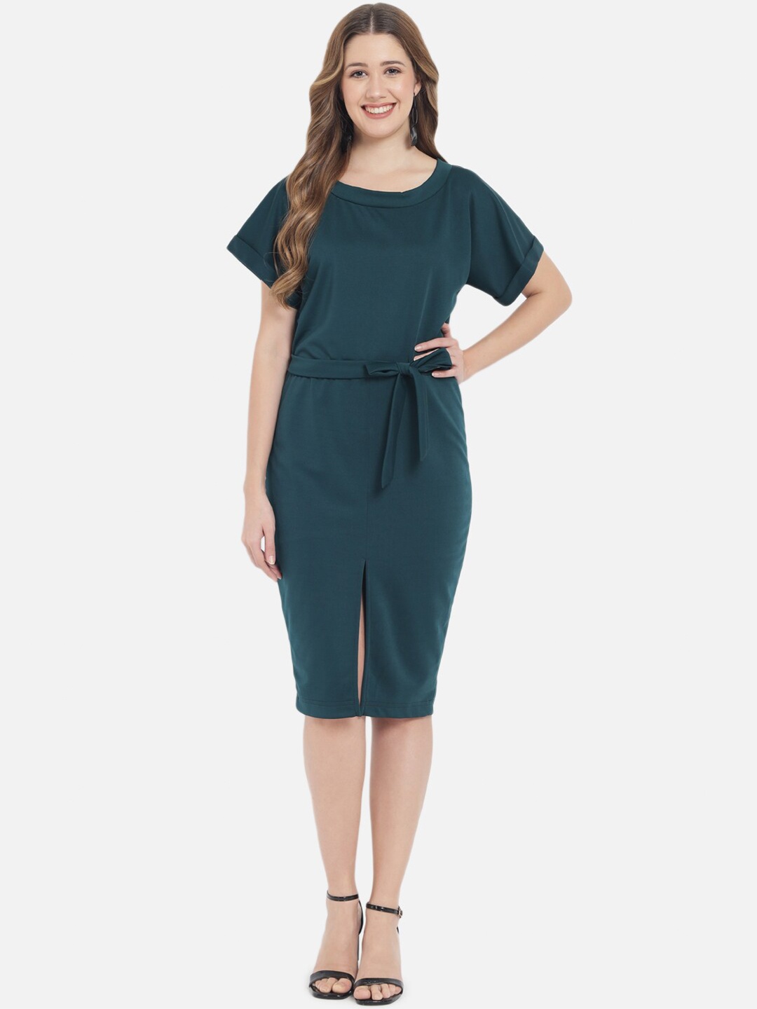 

Just Wow Green Sheath Dress