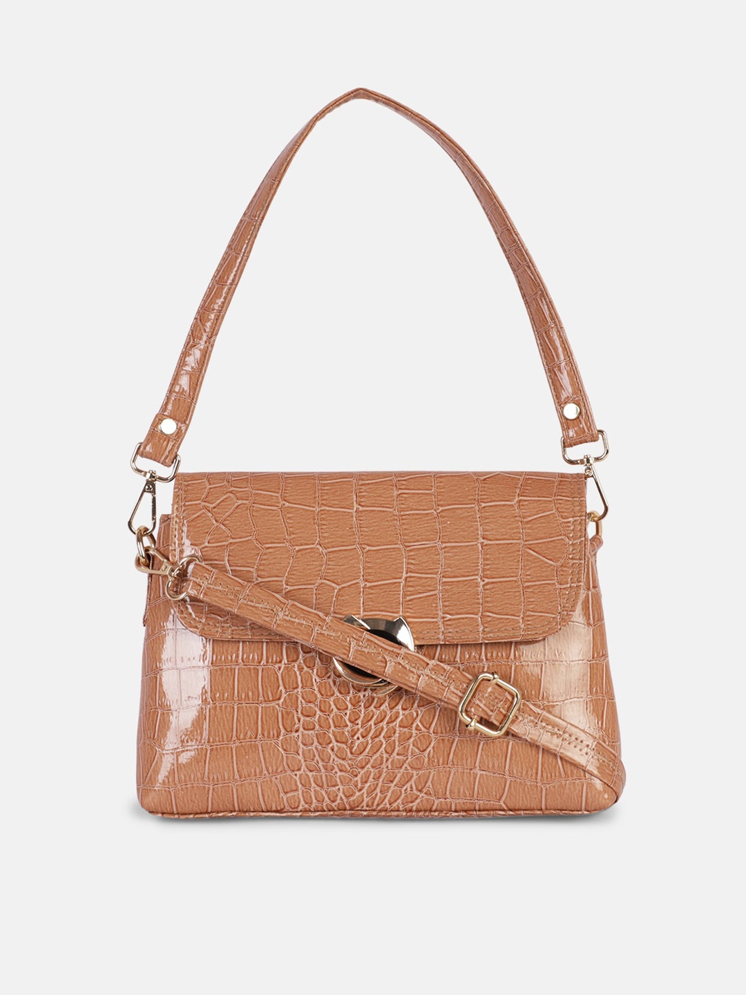 

Bagsy Malone Beige Textured PU Structured Sling Bag