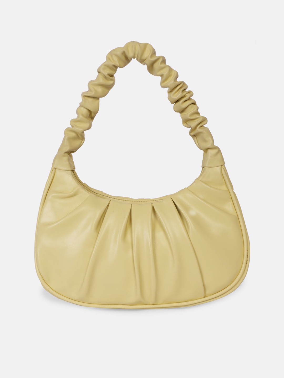 

Bagsy Malone Cream-Coloured PU Half Moon Shoulder Bag