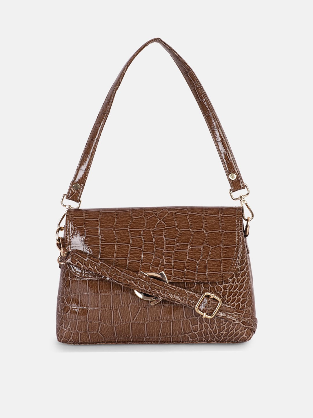 

Bagsy Malone Brown Animal Textured PU Swagger Handheld Bag
