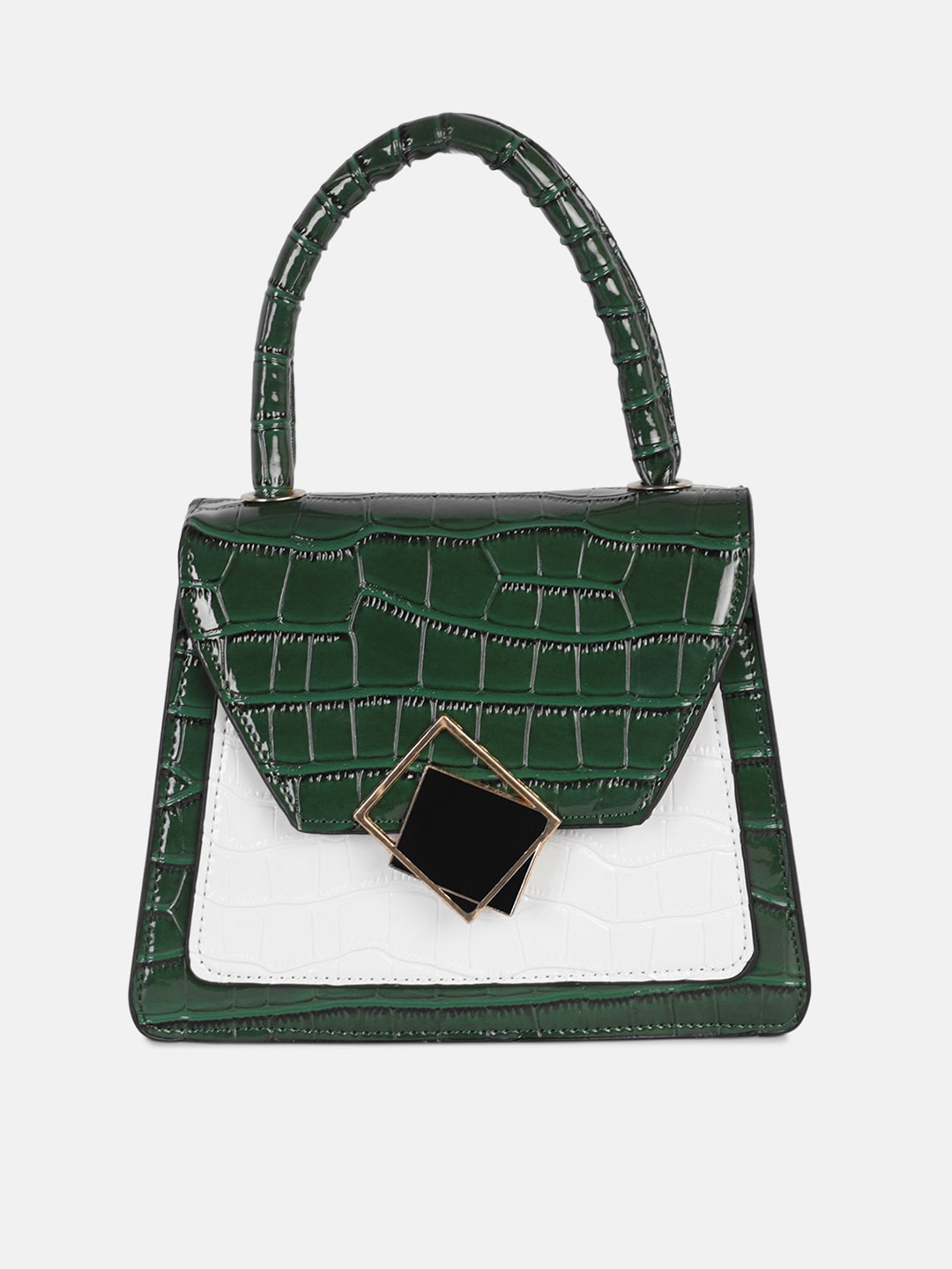 

Bagsy Malone Green Textured PU Structured Sling Bag