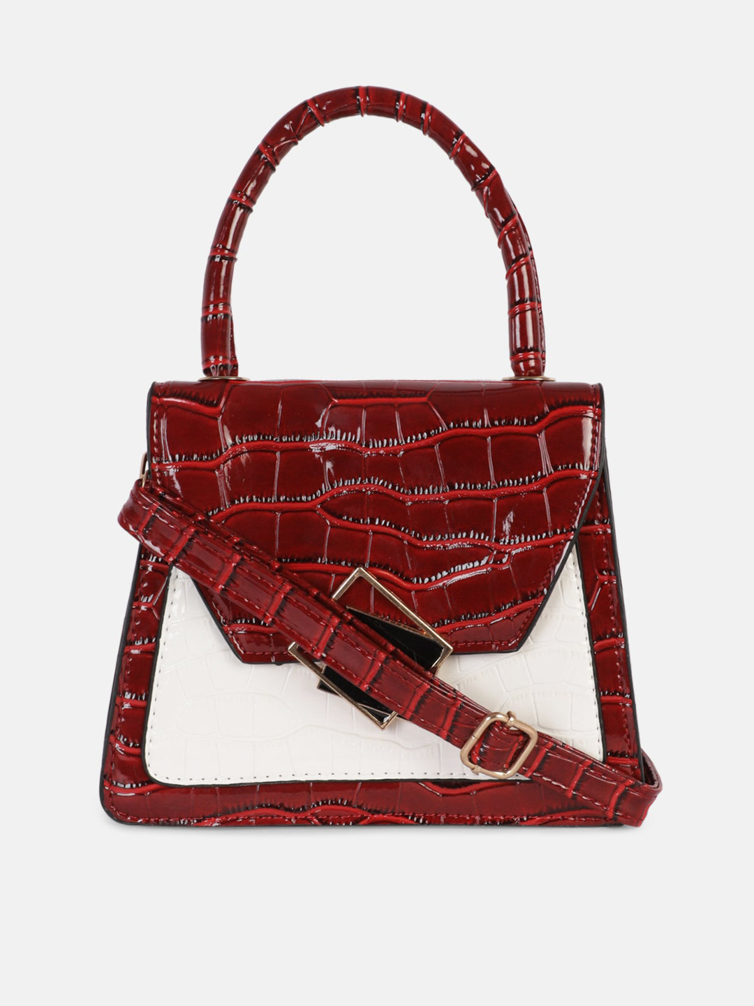 

Bagsy Malone Maroon Textured PU Structured Sling Bag