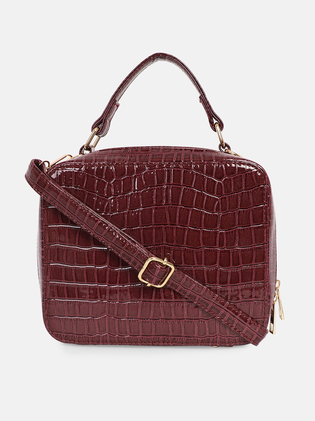

Bagsy Malone Purple Animal Textured PU Structured Sling Bag