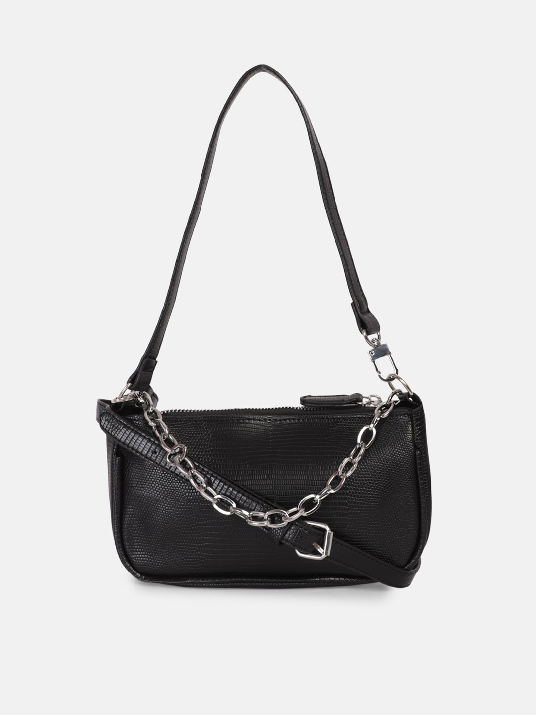 

Bagsy Malone Black Textured PU Structured Satchel Bag