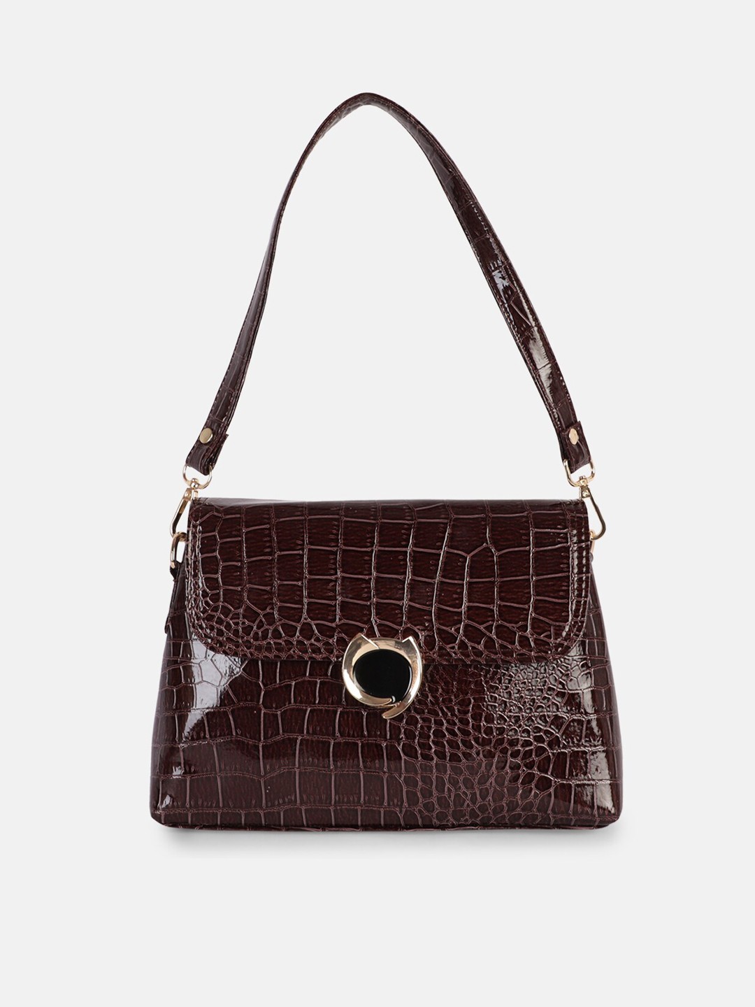 

Bagsy Malone Purple Textured PU Structured Sling Bag with Cut Work