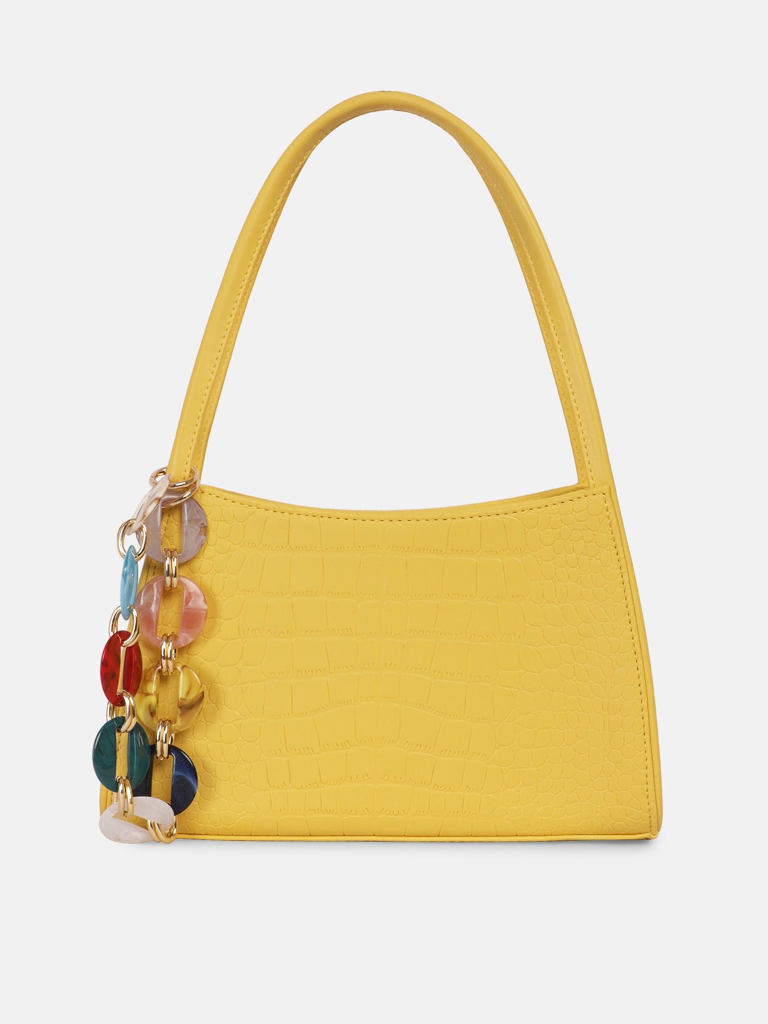 

Bagsy Malone Yellow Textured PU Structured Satchel